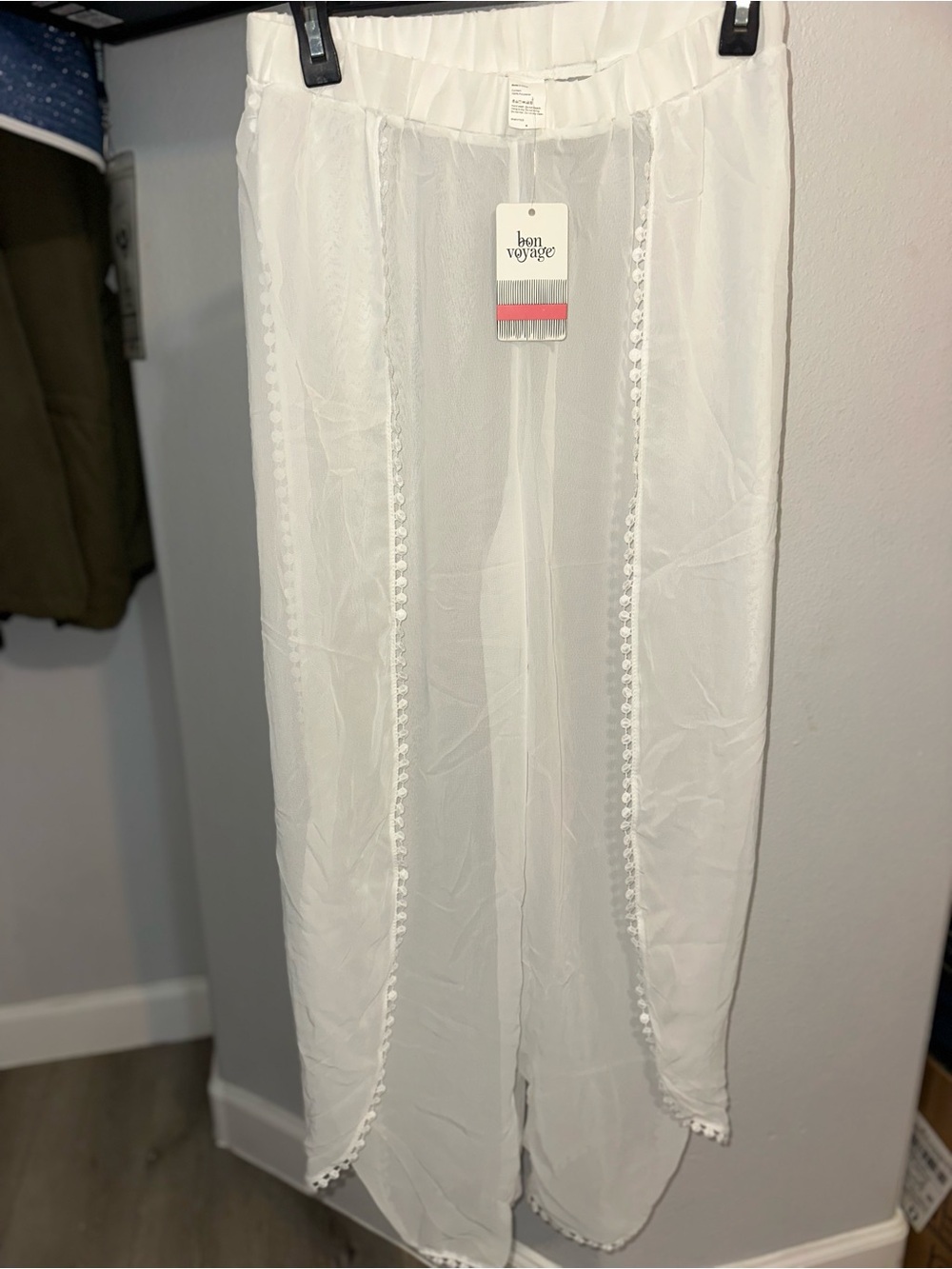 bon voyage White Sheer Wide-Leg Beach Pants